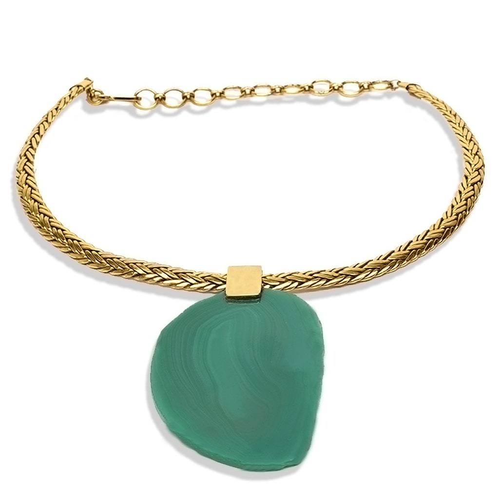Candy Agate 18k Gold-Plated Bracelet |Lake Stone Agate, 18k Gold-Plated Necklace | Yakubu Design | Image 8