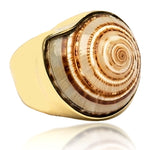 Fossil Shell Brass  Ring | Under the Sea | Yakubu Design 2