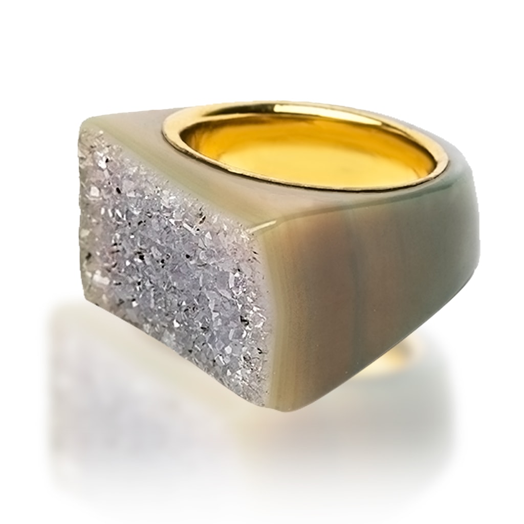 Druzy Brass Ring | Angel Ice | Yakubu Design 2