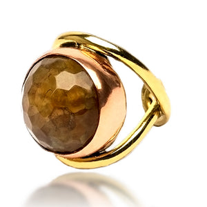 Brown Agate Brass And Copper Ring Yakubu Design 2