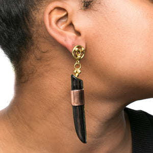 Wood, Brass, copper  Earing | Warrior | Yakubu Designs 1