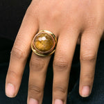 Brown Agate Brass And Copper Ring Yakubu Design 1
