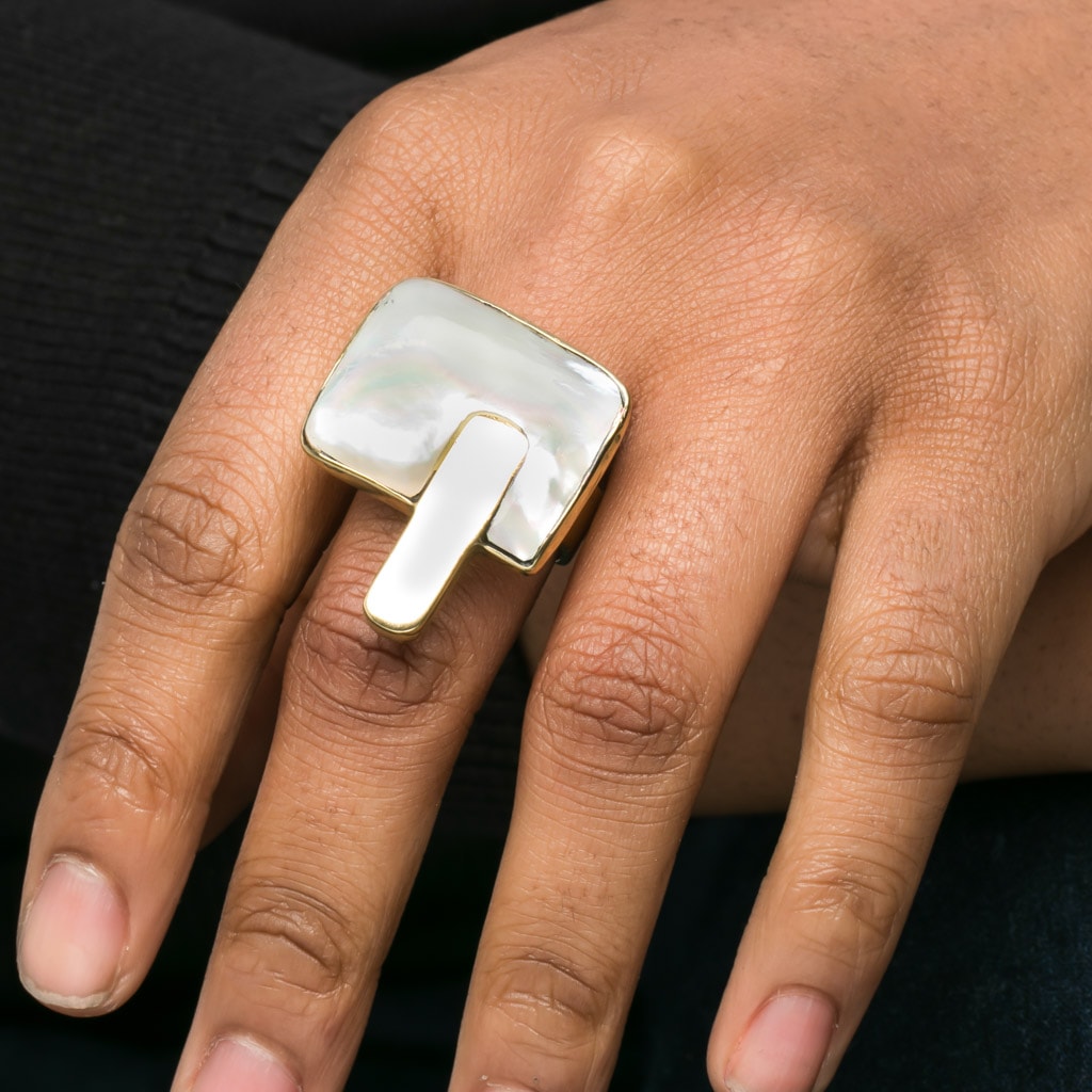 Shell Brass Ring Gold as Ice Yakubu Design 1