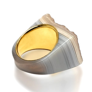 Druzy Brass Ring Iceberg Yakubu Design 3