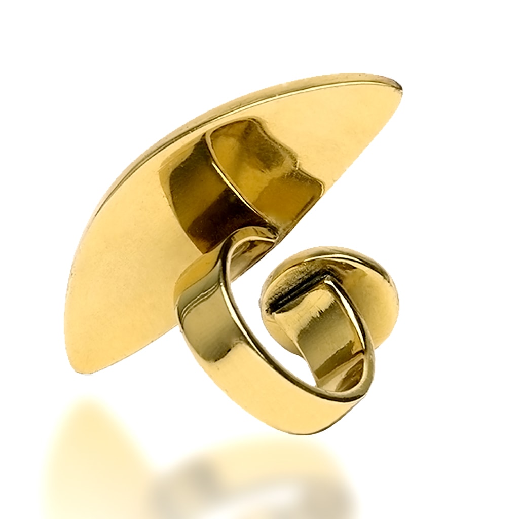 Shell Brass Ring | Moon Heart | Yakubu Design 2