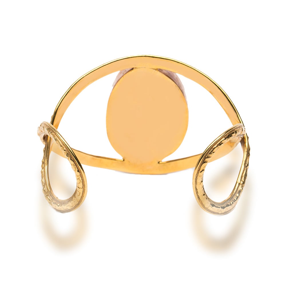 White Howlite 18k Gold-Plated Brass Bracelet | Moon Stone 18k Gold-Plated Necklace | Moon stone Gold-Plated Silver Ring | Yakubu Design | Image 8
