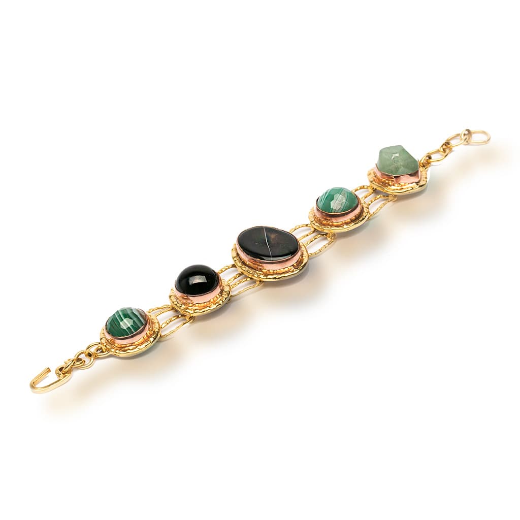 Candy Agate 18k Gold-Plated Bracelet |Lake Stone Agate, 18k Gold-Plated Necklace | Yakubu Design | Image 7