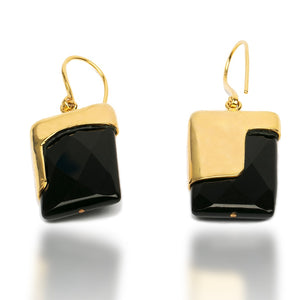 Agate Stone Brass Earing | Black Ice | Yakubu Designs 2