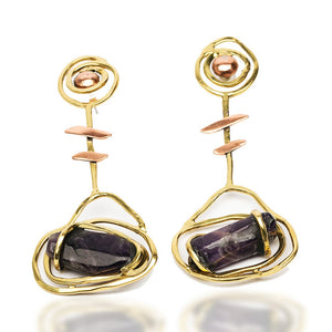  Amethyst Stone Brass  Earing  | Royal Gravity | Yakubu Designs 2