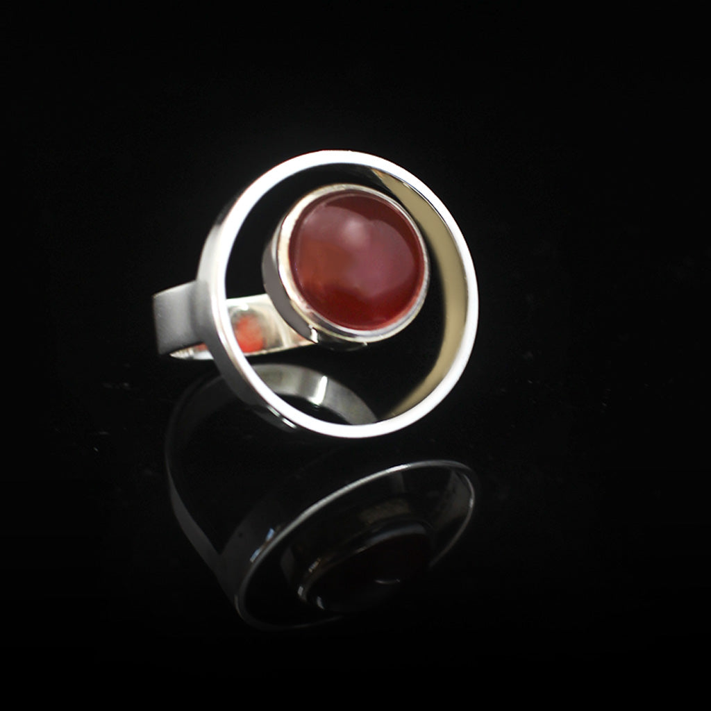 Silver Sphere Purer | Carnelian Silver Bracelet | Carnelian Silver Ring | Yakubu Design Image 4