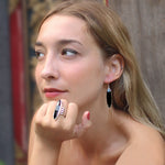 Siren Set | Cornelian Silver  Earing |  Onyx Silver Ring | Yakubu Design |Image 1