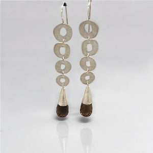 Smoky Quartz  Silver Earing  | Smoky Tears | Yakubu Designs | 1