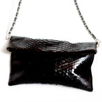 Fold Over Clutch with Chain |  Genuine Snake skin Leather Bag  | Yakubu Design | Image 2