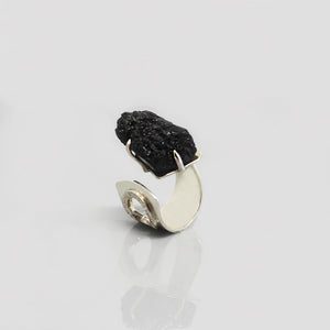 Lava  Silver Ring  | Black Heart | Yakubu Design | 2