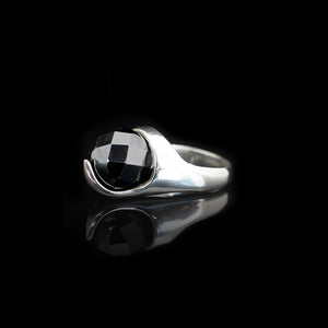 Dark Crystal Ball Ring | Hematite Silver Ring | Yakubu Design | Image 2