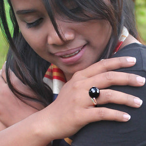 Floating Onyx Ring | Onyx Silver Ring | Yakubu Design | Image 1