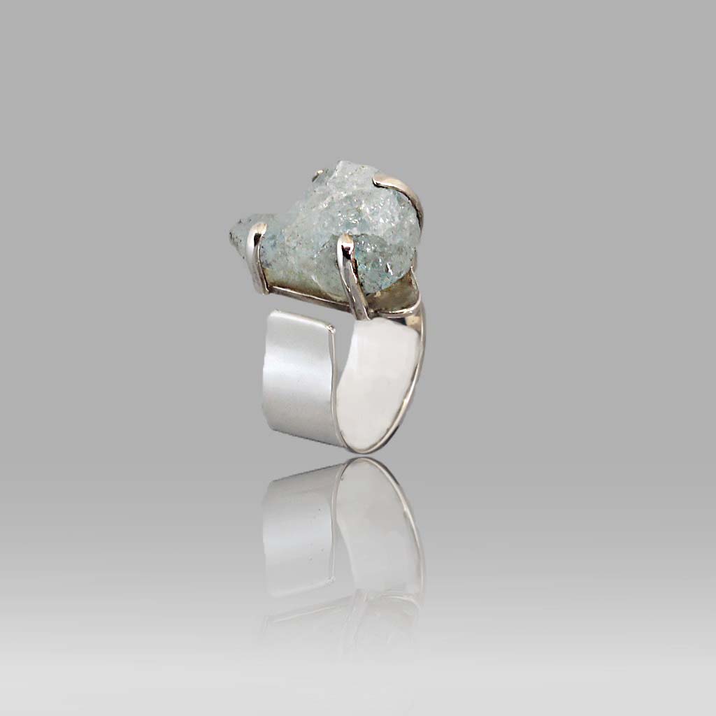  Aquamarine Silver Ring  | Aqua Heart  | Yakubu Design | 1