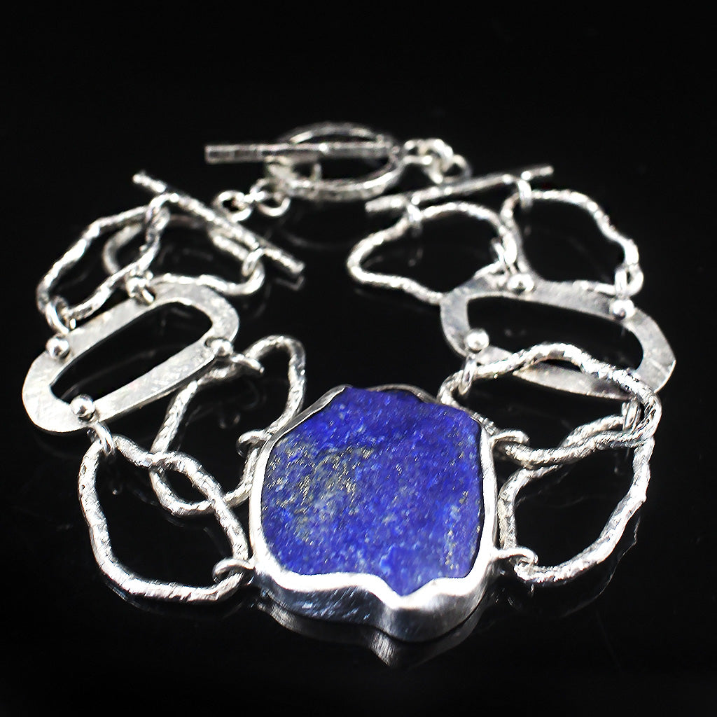Lapis| Lapis lazuli Silver Bracelet | Lapis Lazuli Choker Necklace | Keynite Set Earing | Yakubu Design 4