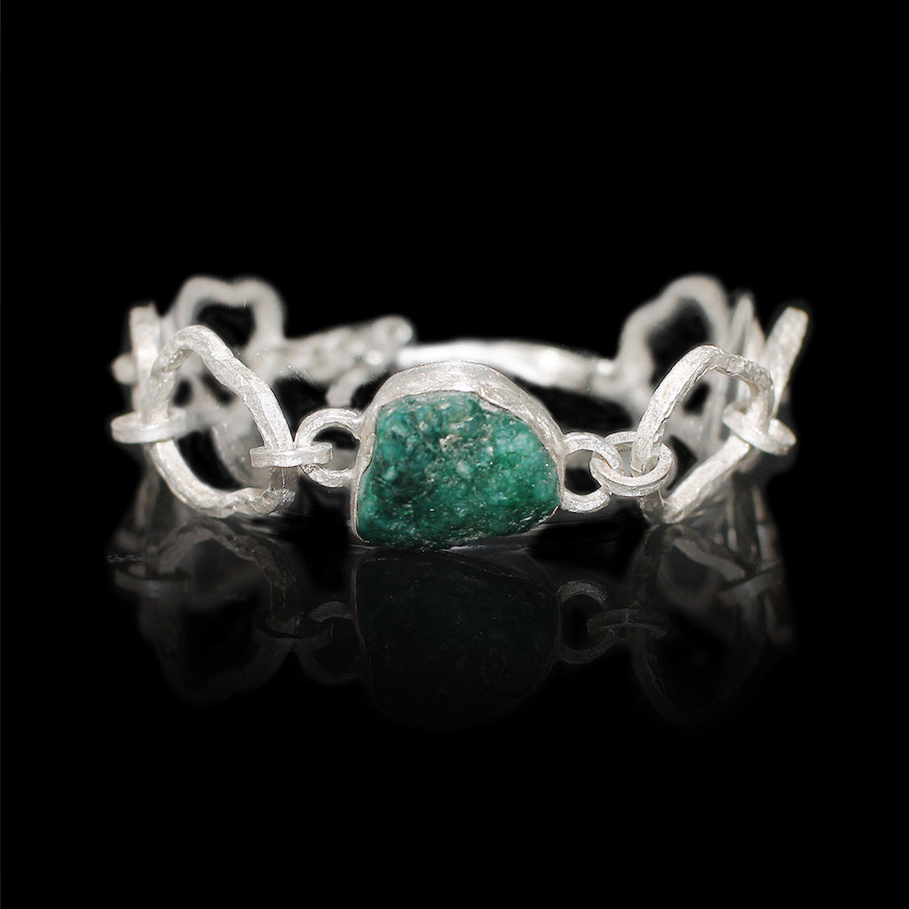 Lucky Charm Set | Malachite Stone Silver Bracelet | Malachite Stone Silver ring | Yakubu Design | Image 2
