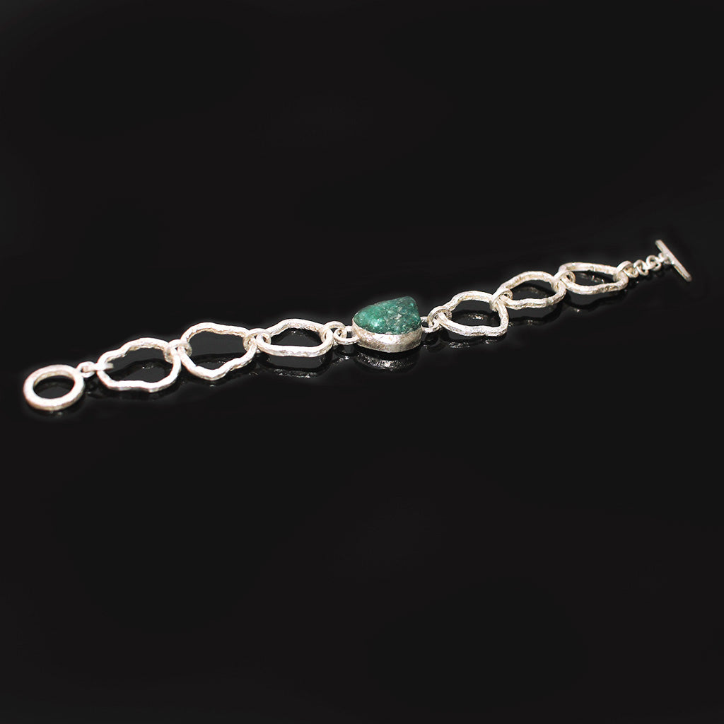 Lucky Charm Set | Malachite Stone Silver Bracelet | Malachite Stone Silver ring | Yakubu Design | Image 3