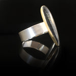 Orthoceras 18k gold plating Bracelet | Black rutilated quartz 18k gold plating Ring| Yakubu Design Image 5