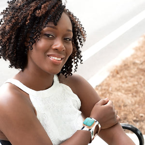 Turquoise, Silver and Rose Gold-Plated Bracelet | “Cleopatra” | Yakubu Design | Image 4