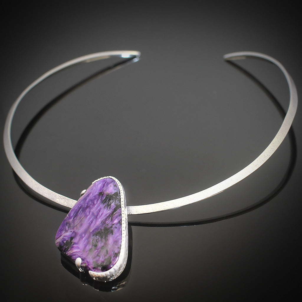 Chaorite Stone Necklace Silver | Sugilite Stone Ring Silver | Set | Yakubu Design | Image 3