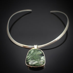 Sherapinite Choker Necklace SIlver | fluorite stone  Earing Silver | Yakubu Design | Image 2