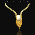 White Howlite 18k Gold-Plated Brass Bracelet | Moon Stone 18k Gold-Plated Necklace | Moon stone Gold-Plated Silver Ring | Yakubu Design | Image 3