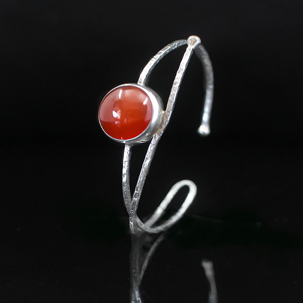 Silver Sphere Purer | Carnelian Silver Bracelet | Carnelian Silver Ring | Yakubu Design Image 2