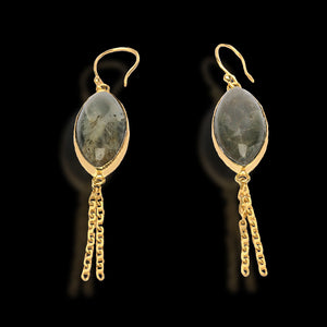 Ears Cry Agate 18k Gold-Plated Earrings | Agate Love Agate, 18k Gold |Set Yakubu Design Image 4