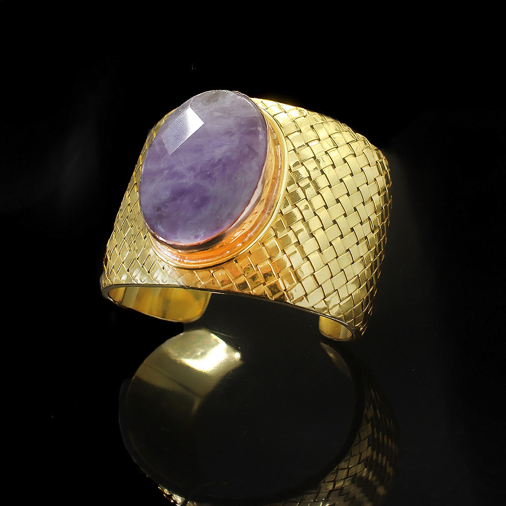Agate 18k gold plating Bracelet | Rose quartz, Onyx Material Brass, Copper Earing | Set | Yakubu Design Image 3
