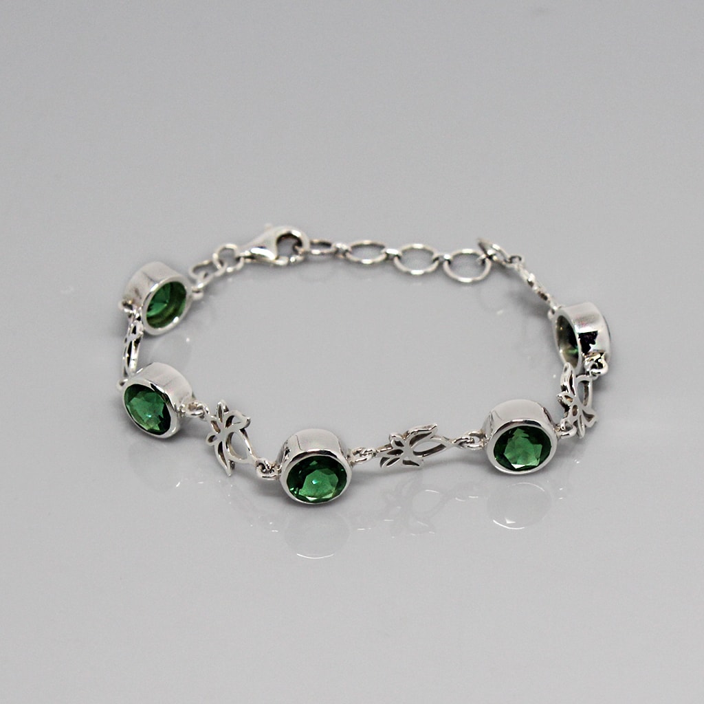Green quarts Bracelet Silver Green quarts Earing Silver Green quarts Ring Silver Set 8 | Yakubu Design Image 2