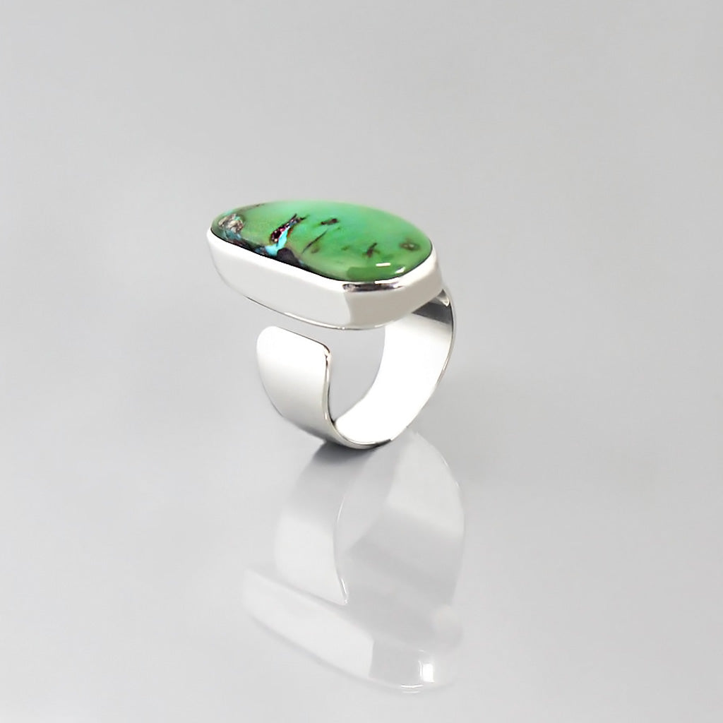  Gaspeite Stone Silver Bracelet | Turquoise Stone Silver Ring | Yakubu Design | Image 5
