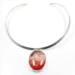 Rodhochrosite Silver Necklace|Rodhochrosite Silver Bracelet|Set image 8