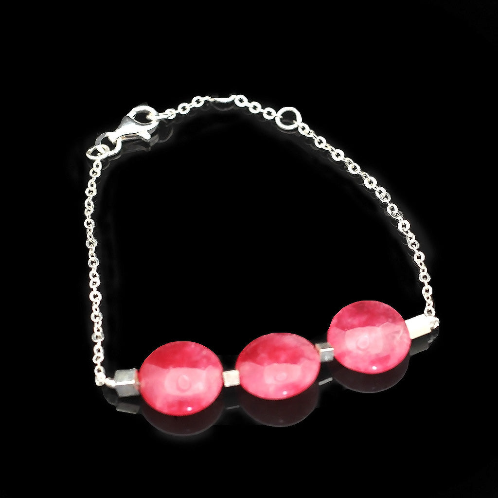 Pink Promises Set | Howlite, Silver Necklace | Howlite, Silver Bracelet | Howlite, Silver Bracelet Ring | Image 5