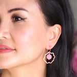 Pink Sunshine | Rose quartz, Rose Gold-Plated silver Earing | Yakubu Design | Image 1