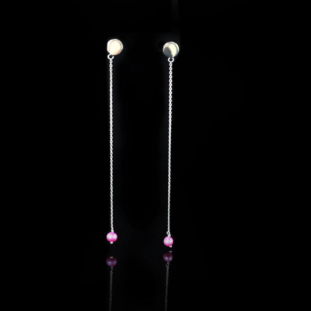 Pink Madonna Set | Pink Pearl, Silver Earing | Pink Pearl, Silver Necklace | Pink Pearl, Silver Bracelet | Yakubu Design | Image 6