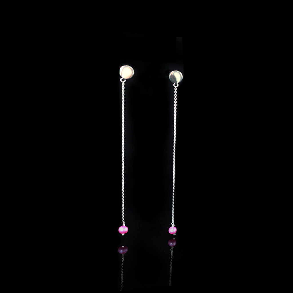 Pink Madonna Set | Pink Pearl, Silver Earing | Pink Pearl, Silver Necklace | Pink Pearl, Silver Bracelet | Yakubu Design | Image 3