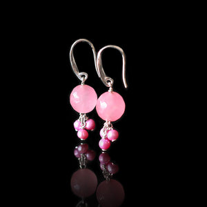 Pinkberry | Rose Quartz, Pink Pearl, Silver Earing | Yakubu Design | Image 3