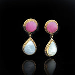 Pink Standards |Pink Jade, Shell, Brass, Copper Earing | Yakubu Design | Image 1