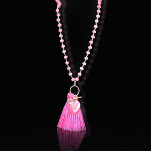 Sassy and Pink Set | Rose Quartz, Rose Gold-Plated Earing | Rose Quartz, Rose Gold-Plated Necklace | Yakubu Design |Image 1