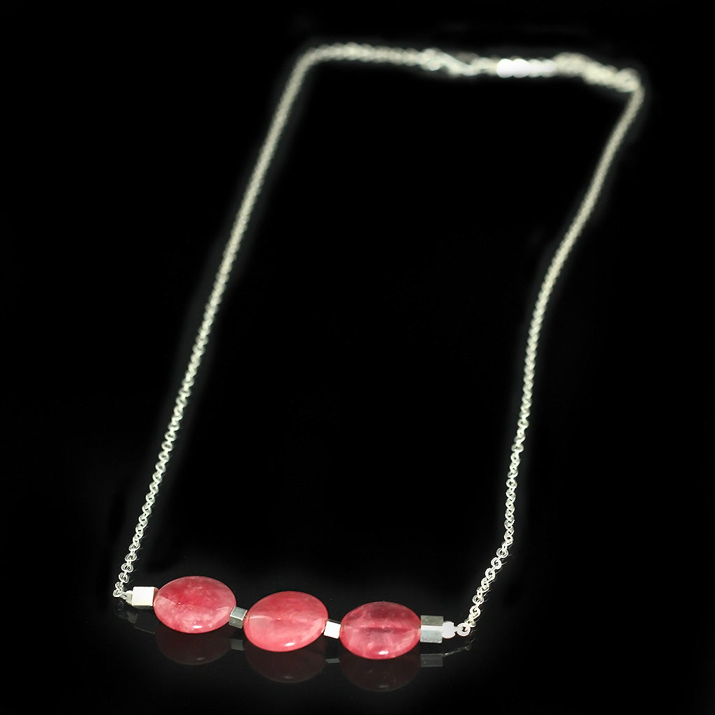 Pink Promises Set | Howlite, Silver Necklace | Howlite, Silver Bracelet | Howlite, Silver Bracelet Ring | Image 2