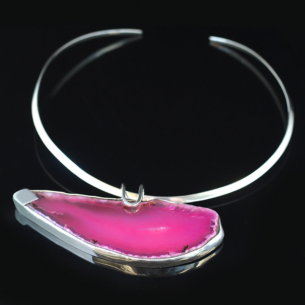 Pink | Image 1k Whale | pink agate, silver Necklace | Yakubu Design |Image 1