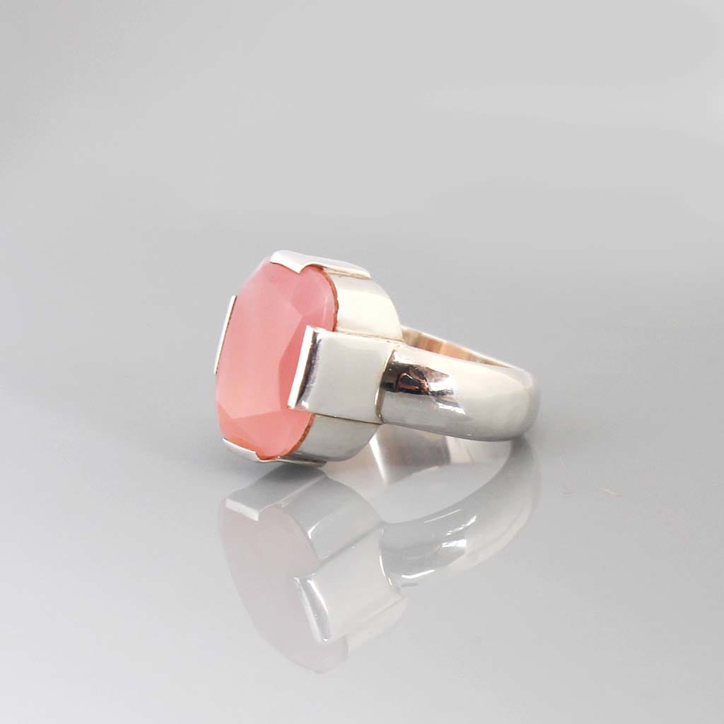 Rose Quartz Silver  Ring | Concrete Rose | Yakubu Designs |3