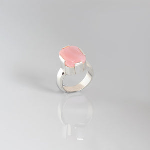 Rose Quartz Silver  Ring | Concrete Rose | Yakubu Designs | 4