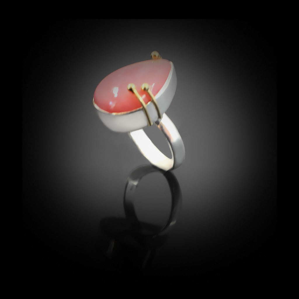 Pink Tear | Pink Opal Stone Ring 18k gold-plated  | Yakubu Design | Image 3