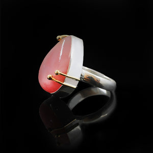 Pearly Pink | Opal Druzzy Stone Rose Gold-Plated Bracelet | Pink Opal Stone Rose Gold-Plated Ring | Yakubu Design | Image 4