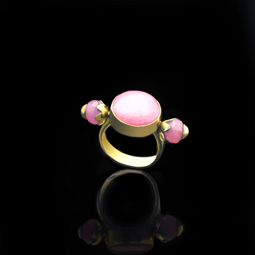 Call Me Pinky | Rose Quartz Brass Copper Ring | Yakubu Design | Image 3