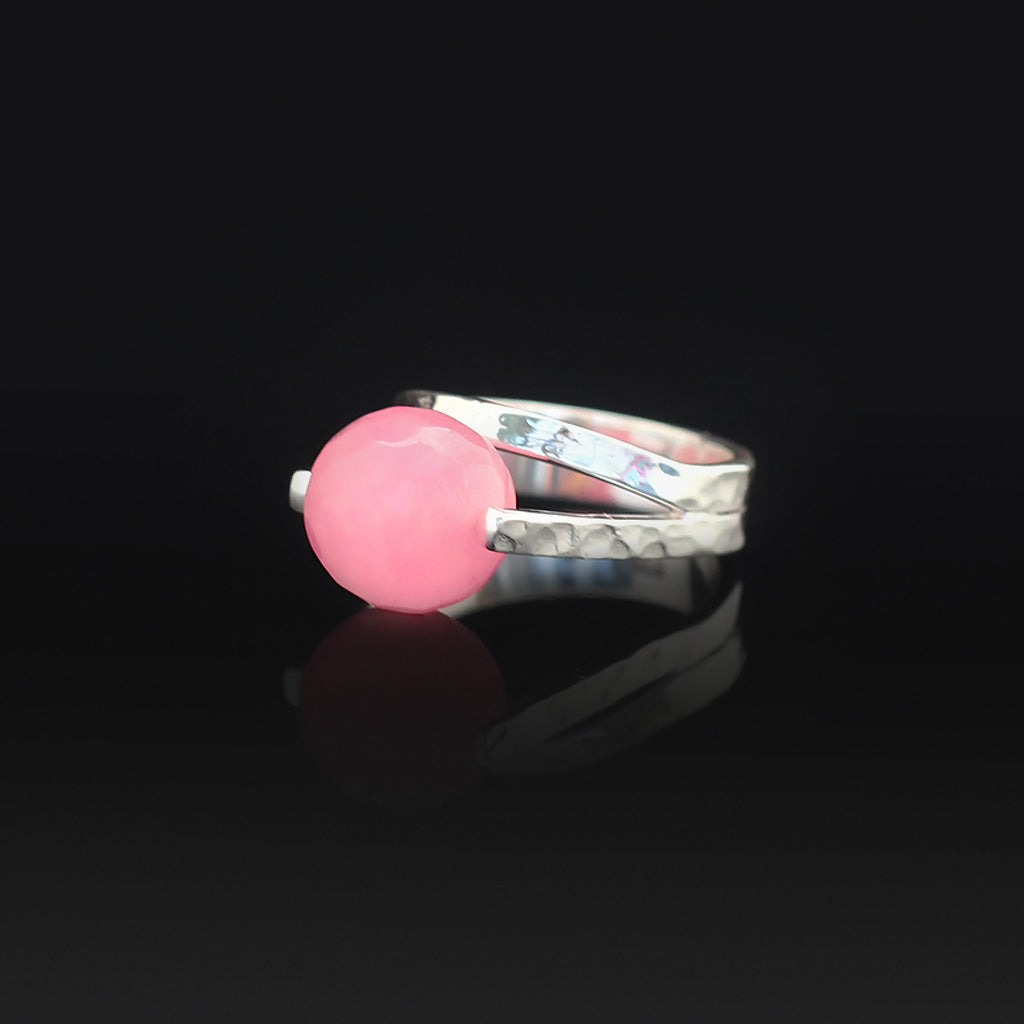 Pink Serenity Set | Rose Quartz, Silver Ring | Rose Quartz, Silver Ring Earing | Yakubu Design | Image 3